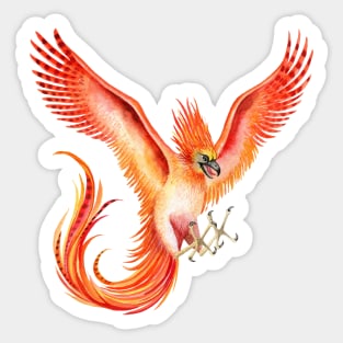 Red flying Phoenix Sticker